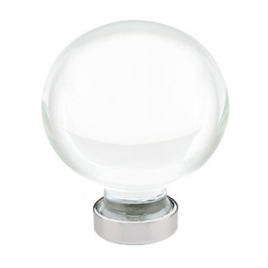 Emtek 1" Bristol Glass Cabinet Knob - (Polished Chrome)