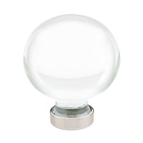 Emtek 1-1/4" Bristol Glass Cabinet Knob - (Polished Nickel)