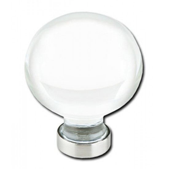 Emtek 1" Bristol Glass Cabinet Knob - (Satin Nickel)