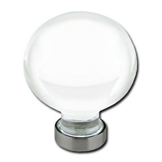Emtek 1" Bristol Glass Cabinet Knob - (Pewter)