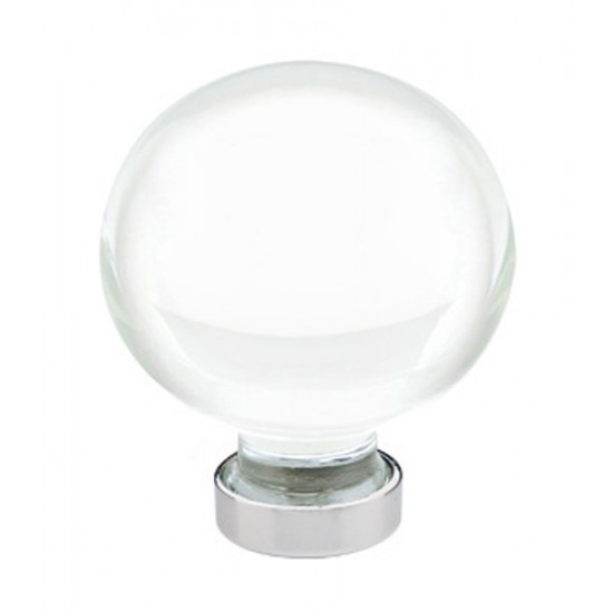 Emtek 1-1/4" Bristol Glass Cabinet Knob - (Polished Chrome)
