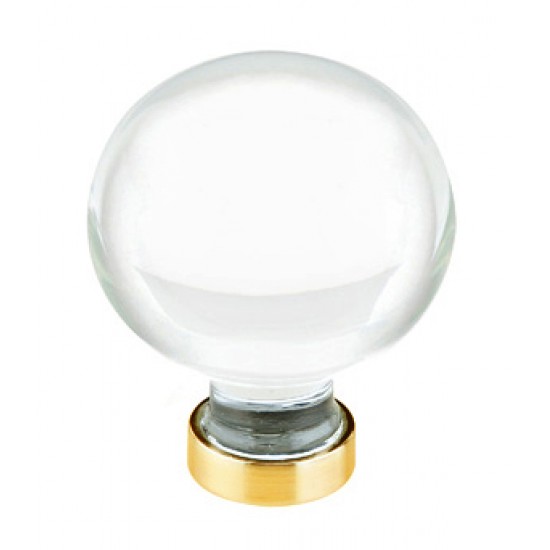 Emtek 1-1/4" Bristol Glass Cabinet Knob - (Satin Brass)