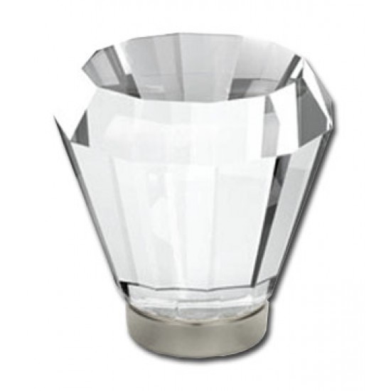 Emtek 1-1/4" Brookmont Glass Cabinet Knob - (Satin Nickel)