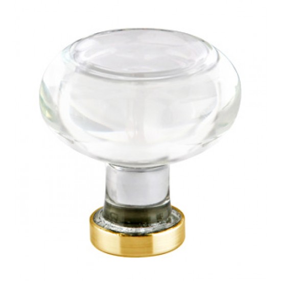 Emtek 1-1/4" Georgetown Glass Cabinet Knob - (Satin Brass)
