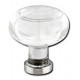 Emtek 1-1/4" Georgetown Glass Cabinet Knob - (Satin Nickel)