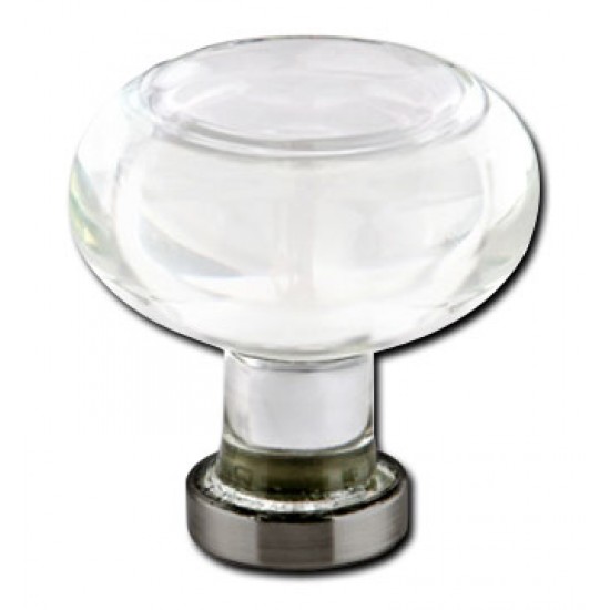 Emtek 1-1/4" Georgetown Glass Cabinet Knob - (Pewter)