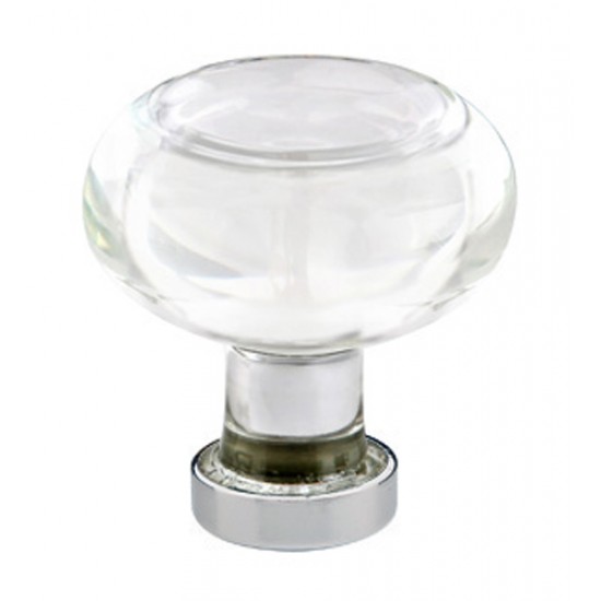 Emtek 1-1/4" Georgetown Glass Cabinet Knob - (Polished Chrome)