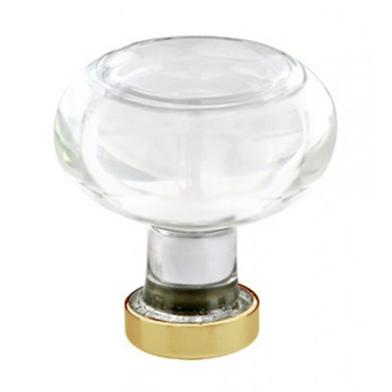 Emtek 1-1/4" Georgetown Glass Cabinet Knob - (Polished Brass)