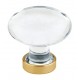 Emtek 1-1/4" Hampton Glass Cabinet Knob - (Satin Brass)