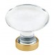 Emtek 1-3/4" Hampton Glass Cabinet Knob - (Satin Brass)