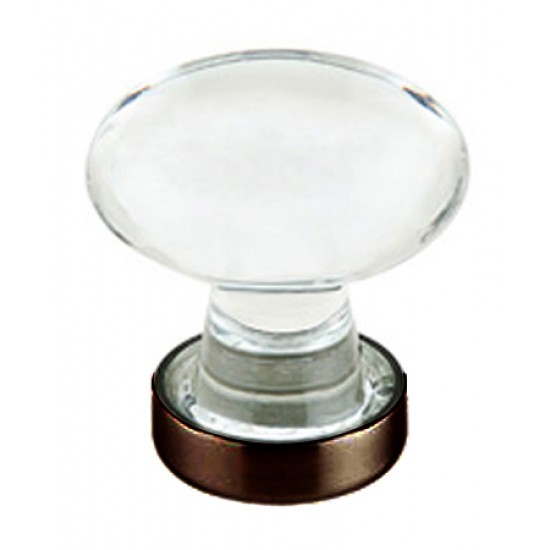 Emtek 1-1/4" Hampton Crystal Cabinet Knob - (Oil Rubbed Bronze)