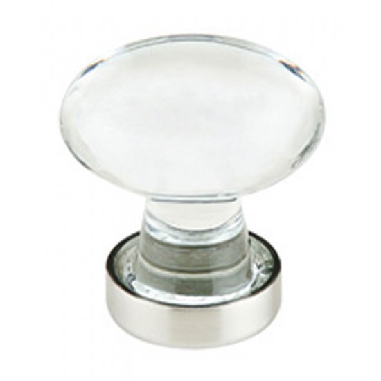 Emtek 1-3/4" Hampton Crystal Cabinet Knob - (Satin Nickel)