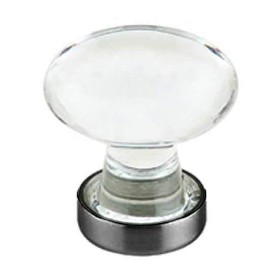 Emtek 1-1/4" Hampton Glass Cabinet Knob - (Pewter)