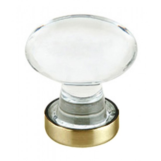 Emtek 1-3/4" Hampton Glass Cabinet Knob - (Polished Brass)