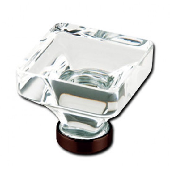 Emtek 1-3/8" Lido Glass Cabinet Knob - (Oil Rubbed Bronze)