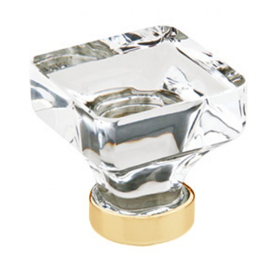 Emtek 1-5/8" Lido Glass Cabinet Knob - (Unlacquered Brass)