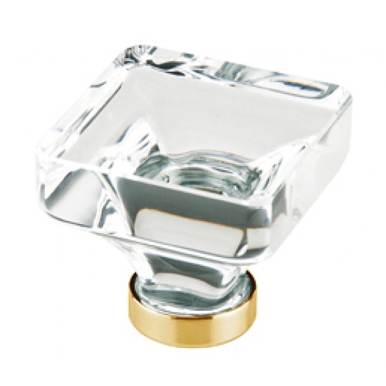 Emtek 1-5/8" Lido Glass Cabinet Knob - (Satin Brass)