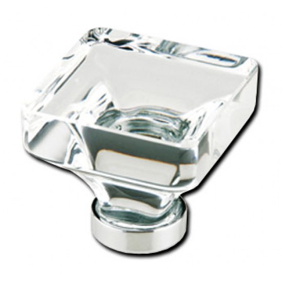 Emtek 1-5/8" Lido Glass Cabinet Knob - (Satin Nickel)