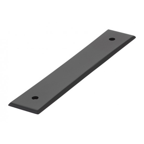 Emtek Curvilinear 4" Center-to-Center Neos Back Plate for Pull (Flat Black)