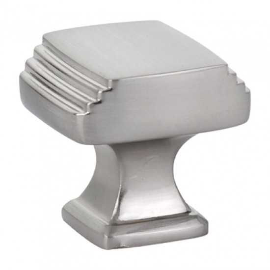 Emtek Art Deco 1-1/4" Square Cabinet Knob (Satin Nickel)