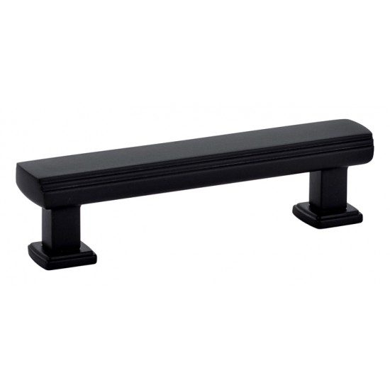 Emtek Art Deco 3-1/2" Center-to-Center Art Deco Cabinet Pull (Flat Black)