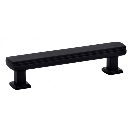 Emtek Art Deco 4" Center-to-Center Art Deco Cabinet Pull (Flat Black)