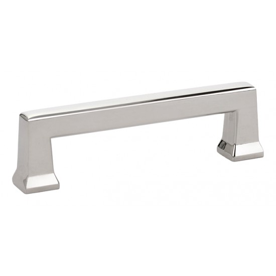 Emtek Art Deco 3-1/2" Center-to-Center Alexander Cabinet Pull (Polished Nickel)