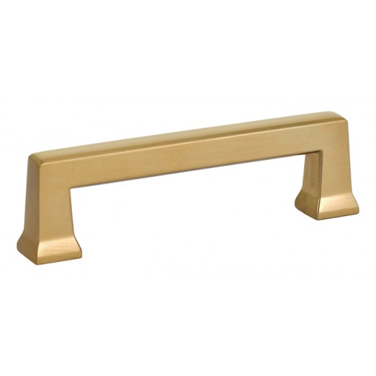 Emtek Art Deco 3-1/2" Center-to-Center Alexander Cabinet Pull (Satin Brass)