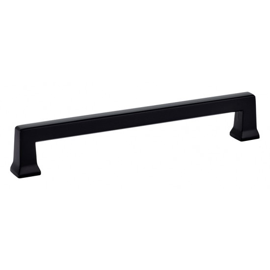 Emtek Art Deco 6" Center-to-Center Alexander Cabinet Pull (Flat Black)