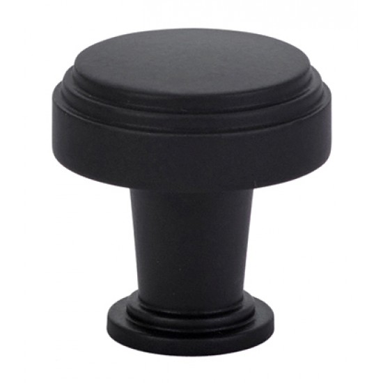 Emtek Art Deco 1-1/4" Newport Cabinet Knob (Flat Black)