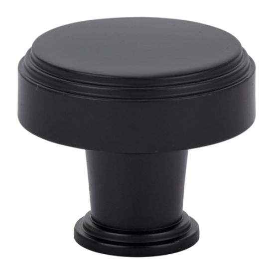 Emtek Art Deco 1-5/8" Newport Cabinet Knob (Flat Black)