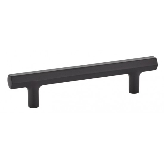 Emtek Urban Modern 4" c.c. Hex Cabinet Pull (Flat Black)