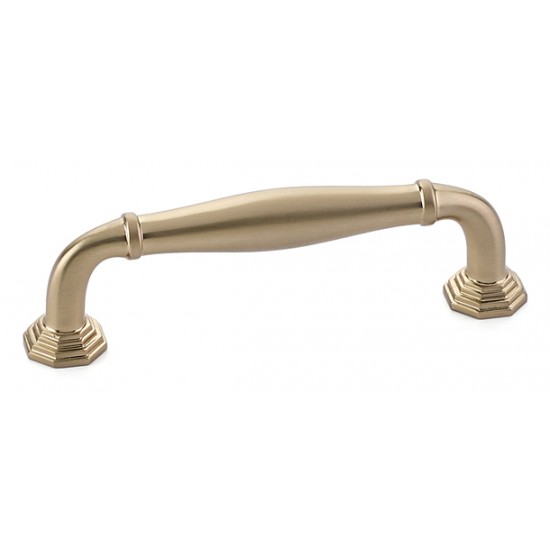 Emtek Transitional Heritage 3-1/2" Center-to-Center Blythe Cabinet Pull (Satin Brass)