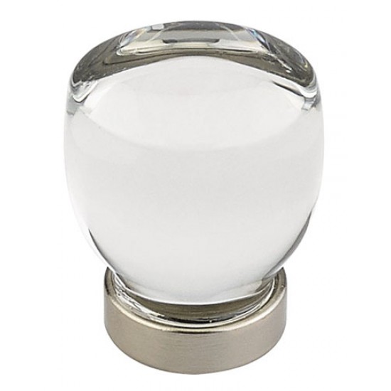 Emtek 1-1/8" Juneau Glass Cabinet Knob - (Satin Nickel)