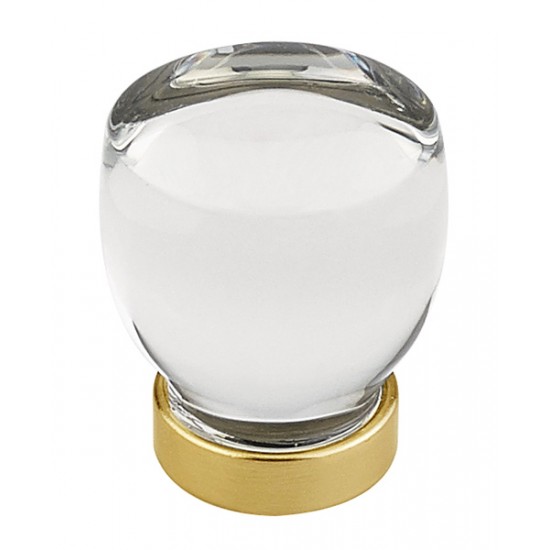 Emtek 1-1/8" Juneau Glass Cabinet Knob - (Satin Brass)