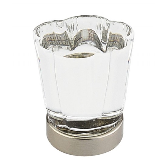 Emtek 1-1/4" Forza Glass Cabinet Knob - (Satin Nickel)