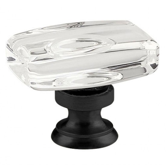 Emtek 1-5/8" Windsor Glass Cabinet Knob - (Flat Black)