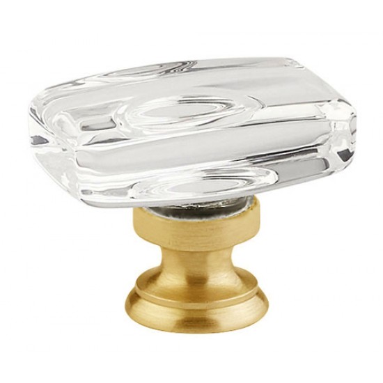 Emtek 1-5/8" Windsor Glass Cabinet Knob - (Satin Brass)