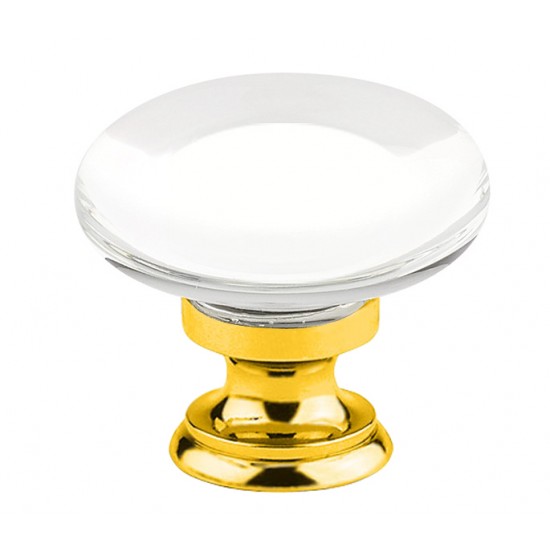 Emtek 1-3/4" Providence Glass Cabinet Knob - (Polished Brass)