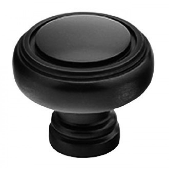 Emtek Solid Brass 1-1/4" Norwich Cabinet Knob (Flat Black)