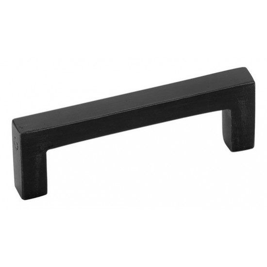 Emtek Sandcast Bronze 5" (128mm) Center-to-Center Rustic Modern Cabinet Pull (Flat Black)