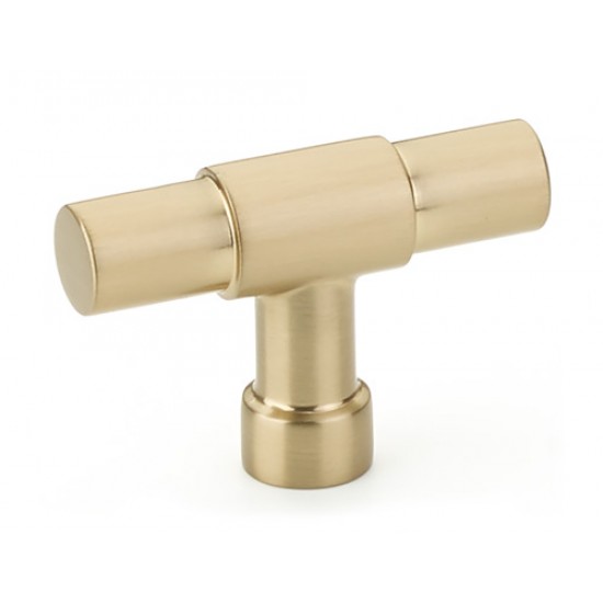 Emtek Industrial Modern 2" Jasper Cabinet T-Knob (Satin Brass)