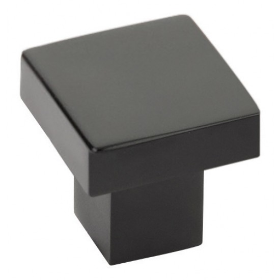 Emtek Modern Rectangular 1-5/8" Hunter Cabinet Knob (Flat Black)