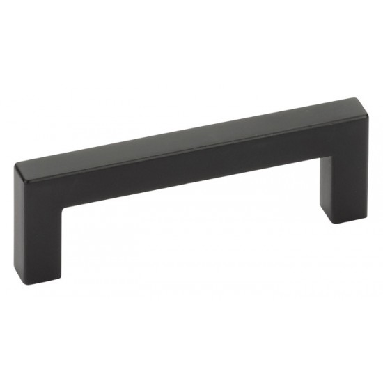 Emtek Modern Rectangular 4" Center-to-Center Warwick Cabinet Pull (Flat Black)