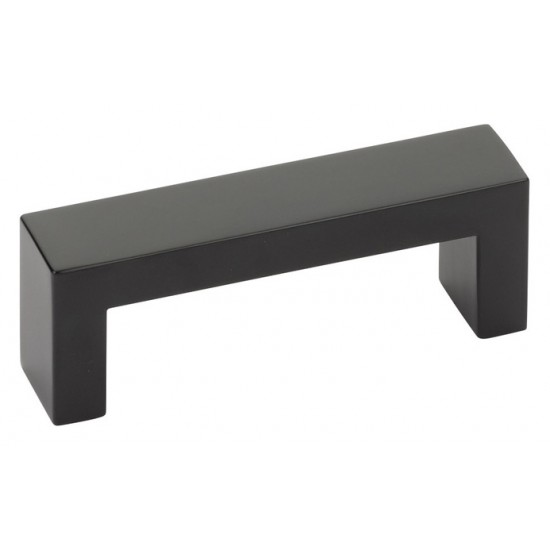 Emtek Modern Rectangular 3-1/2" c.c. Keaton Cabinet Pull (Flat Black)