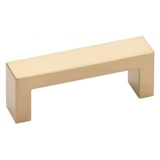 Emtek Modern Rectangular 5" (128mm) Center-to-Center Keaton Cabinet Pull (Satin Brass)