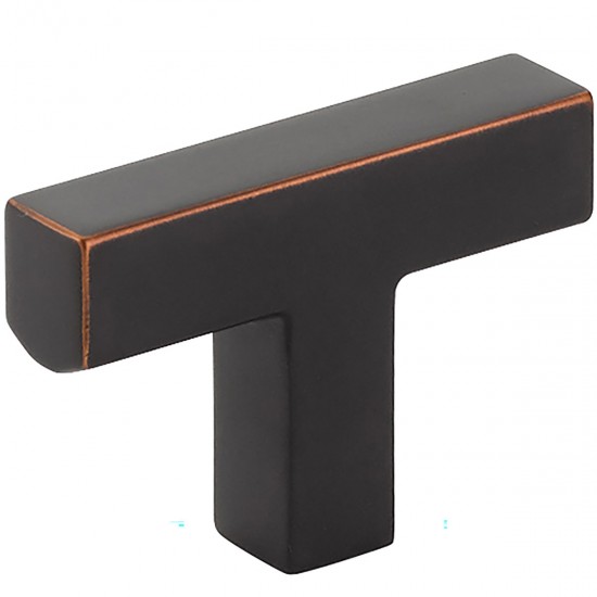 Emtek Modern Rectangular 2" Warwick Cabinet T-Knob (Oil Rubbed Bronze)