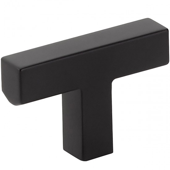 Emtek Modern Rectangular 2" Warwick Cabinet T-Knob (Flat Black)