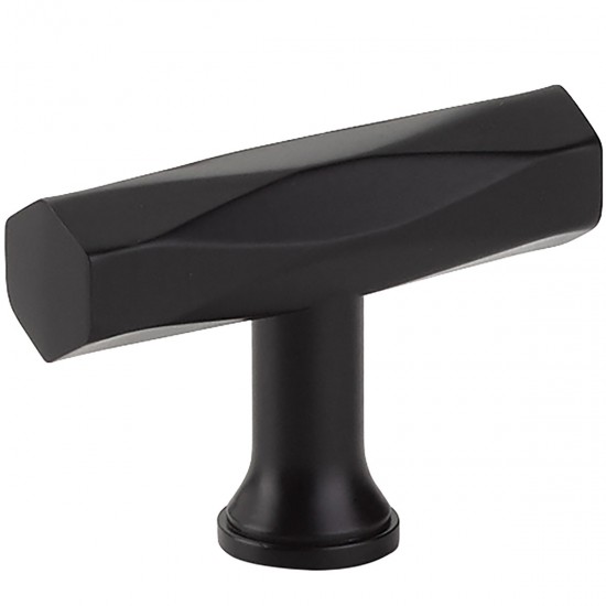 Emtek Art Deco 2" Tribeca Cabinet T-Knob (Flat Black)