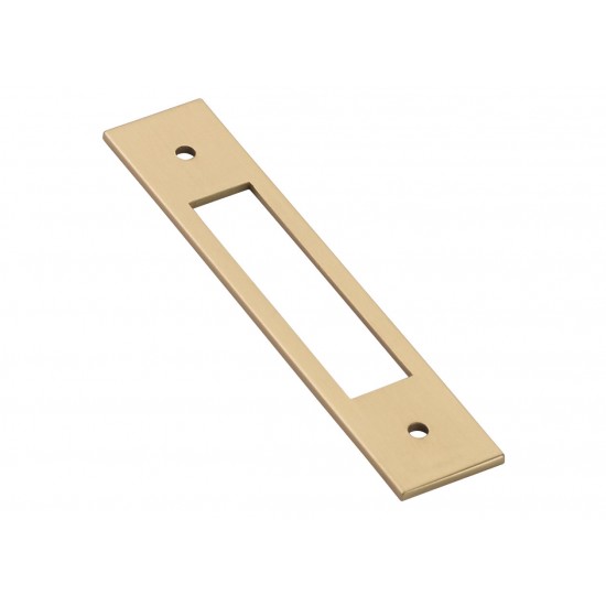 Emtek Modern 4" Center-to-Center Backplate for Pulls (Satin Brass)